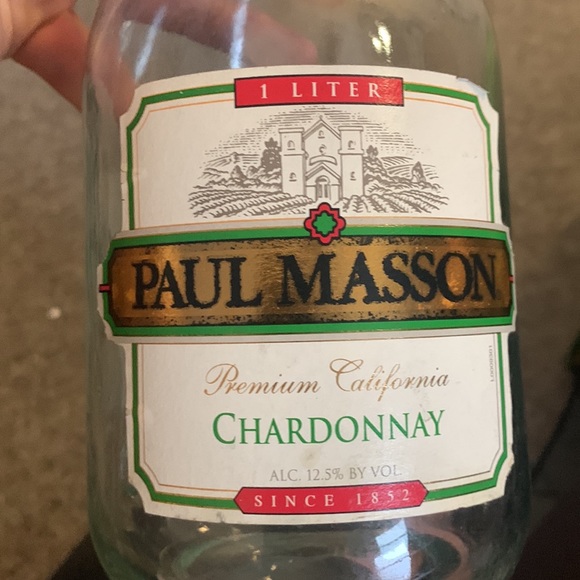 Embossed Paul Masson Since 1852 Glass Wine Bottle - Picture 2 of 7